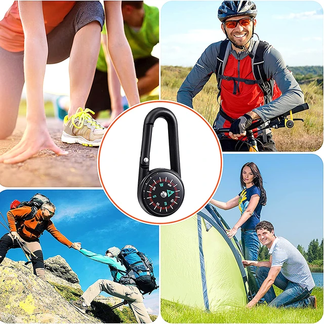 Mini Lightweight Compass, Portable Carabiner Keychain Compasses, Outdoor Camping Tool, Mountaineering Tourism Survival Equipment 5
