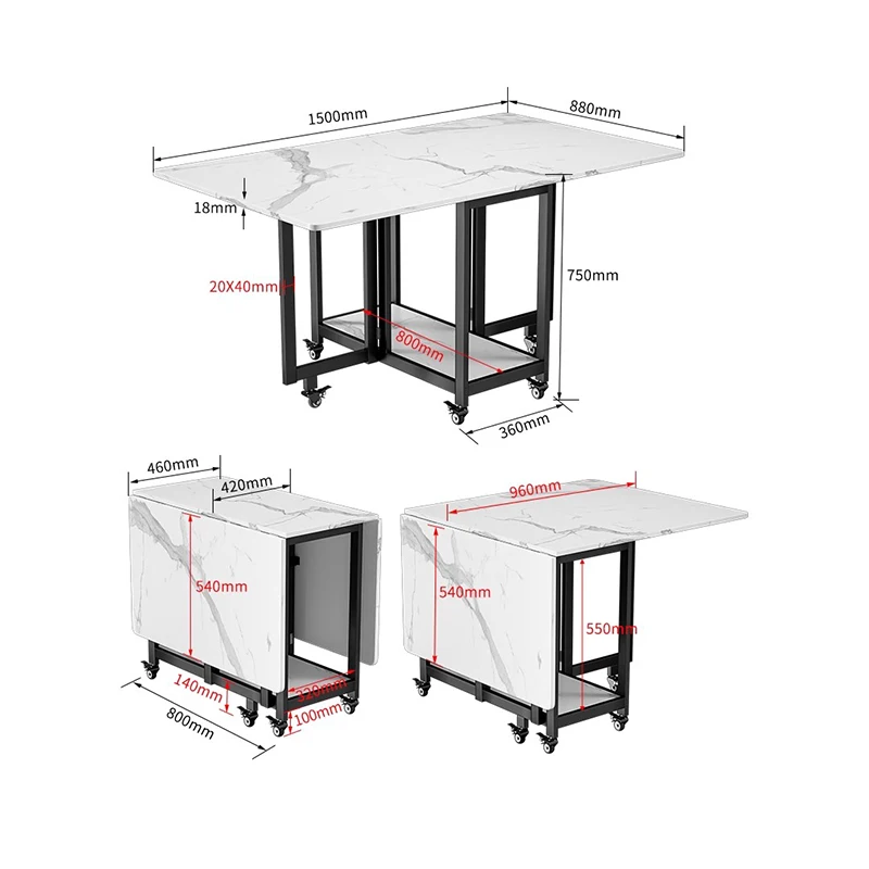 Tavoli da pranzo di lusso italiani Tavoli da pranzo moderni pieghevoli dal design unico Impermeabili Eleganti Muebles De Comedor Mobili per la casa - immagine 2