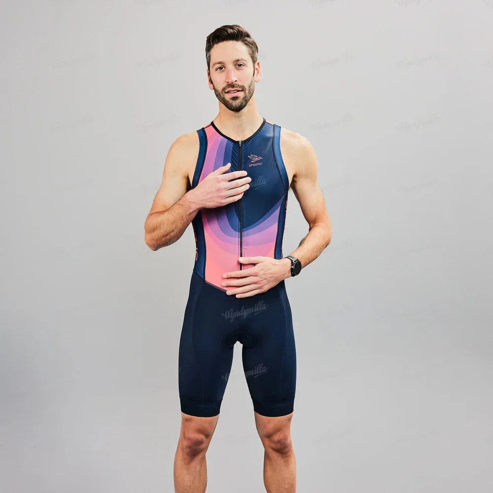 Spaero Mannen Abyss Sp3 Mouwloze Tri Suit Triathlon Outdoor Training En Wedstrijden Zwemmen, Fietsen Of Running Jumpsuit