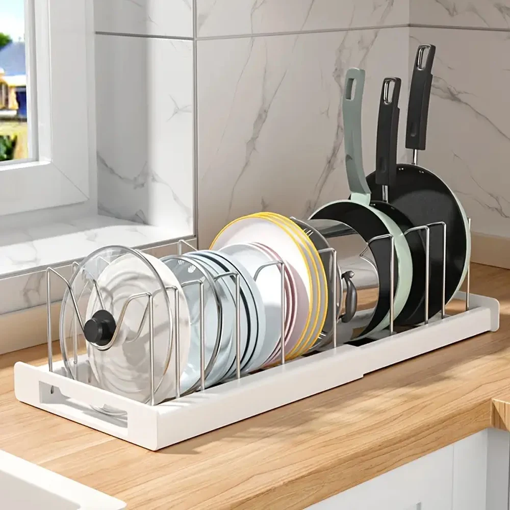 Expandable Pans Organizer Rack Kitchen Utensil Storage Rack Dish ...