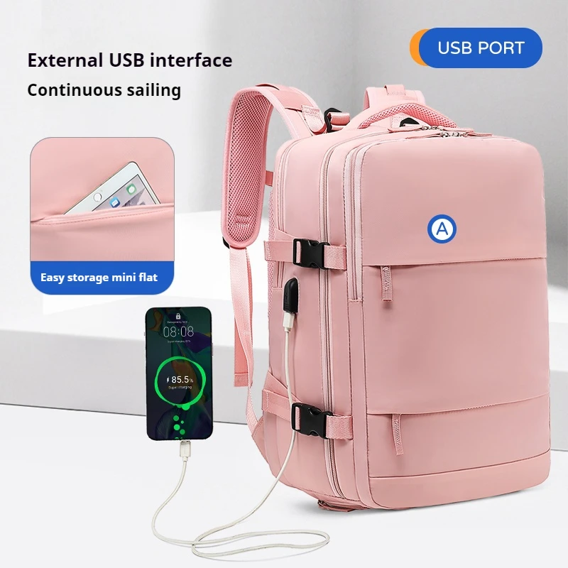 Classic Waterproof Large Capacity Women Backpack USB Charging Laptop Backpack Fashion Dry Wet Separation Travel Backpack Men Bag