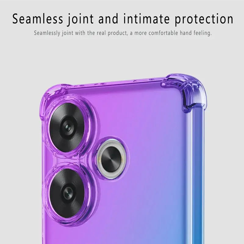 Gradient TPU Shockproof Transparent Protective Phone Case