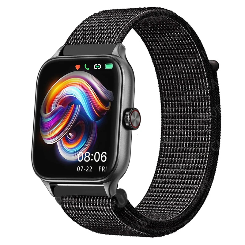 Sport Nylon Loop Bracelet Strap, 22mm or 20mm, Compatible with Popular Smartwatches