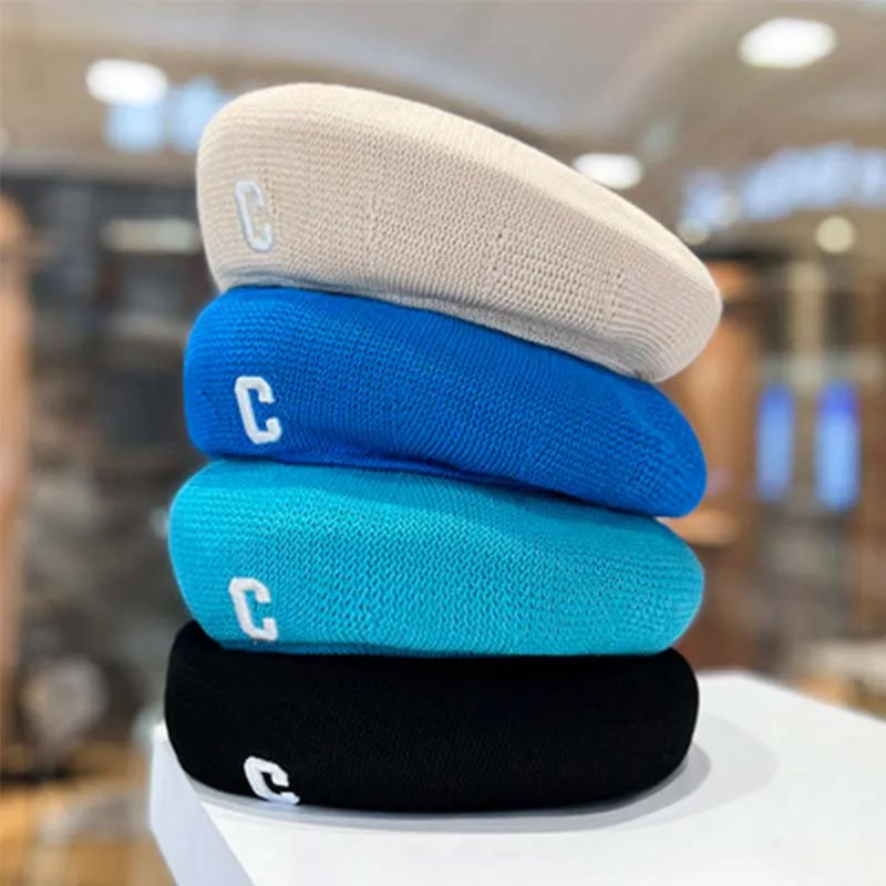 

New Spring Summer Lady Girl Solid Color Beanie Warm Ventilation Retro Weave Elegant Beautiful Personality Fashion Outdoors Beret
