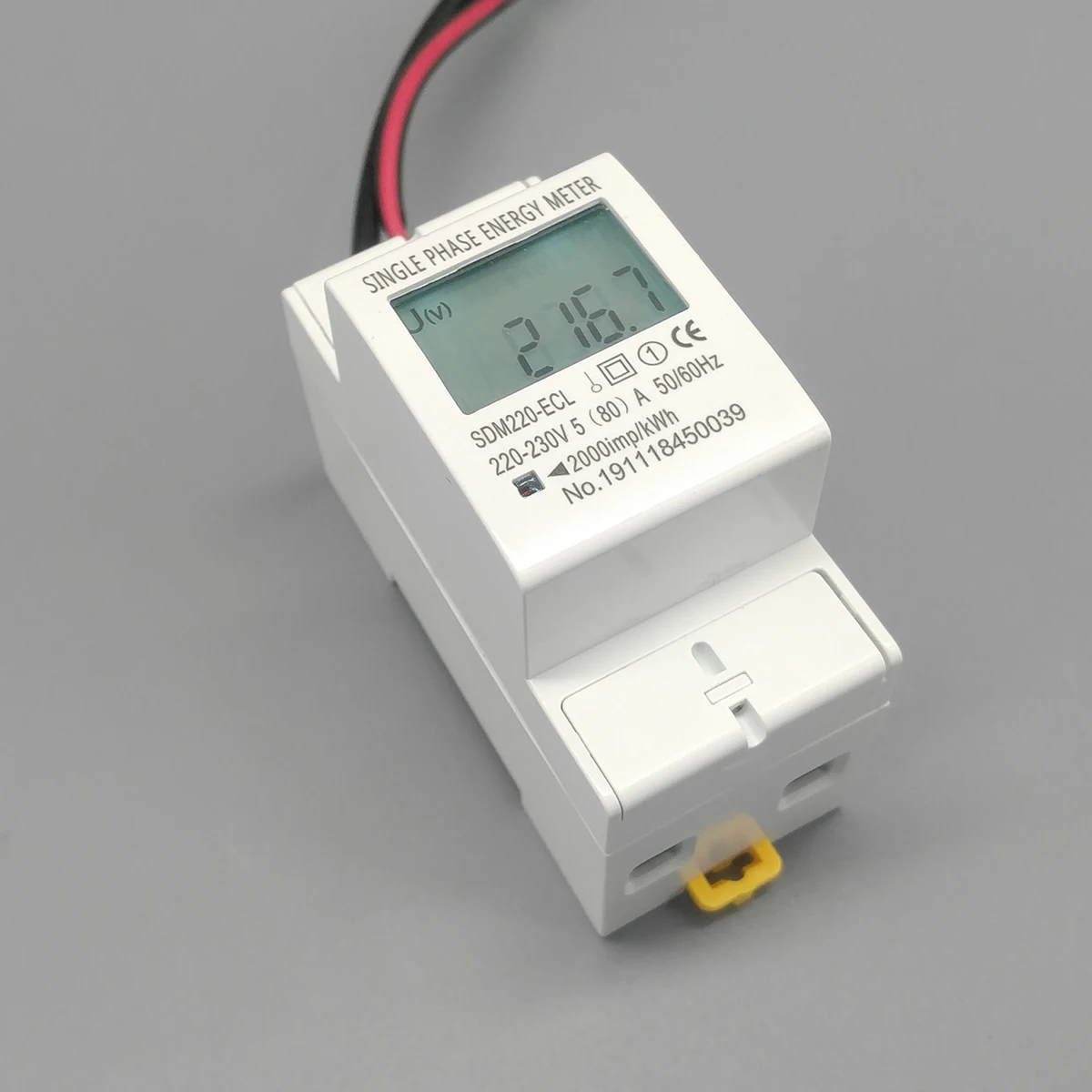 6pcs 80A Din 레일 단상 2 선 LCD 디지털 디스플레이 전력 소비 에너지 전기 미터 kWh AC 220V 230V 50Hz/60Hz