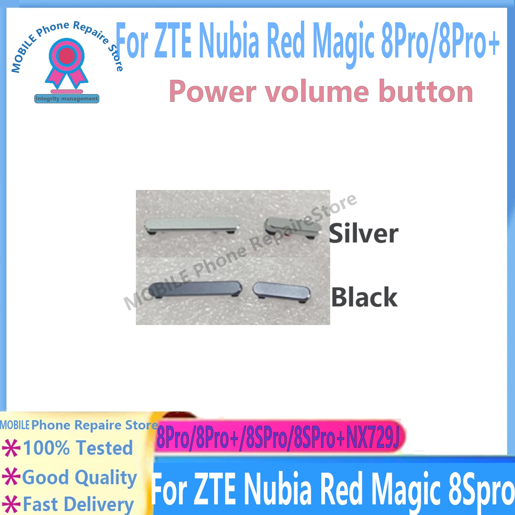 ZTE Nubia Red Magic 8 Pro 전원 볼륨 버튼 Nubia Red Magic 8s Pro 전원 켜기 끄기 볼륨 업 다운 커넥터
