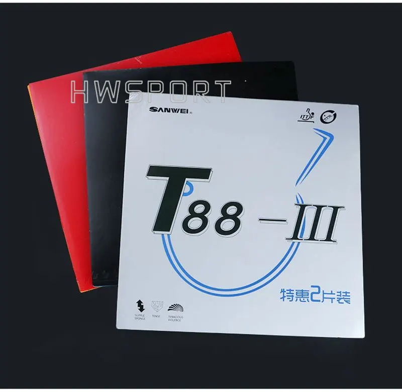 Description Picture 5 of itemSanwei T88-3 Table Tennis Rubbers Double Kit Semi-sticky Elastic Quick Attack Ping Pong Rubber with Fine Control