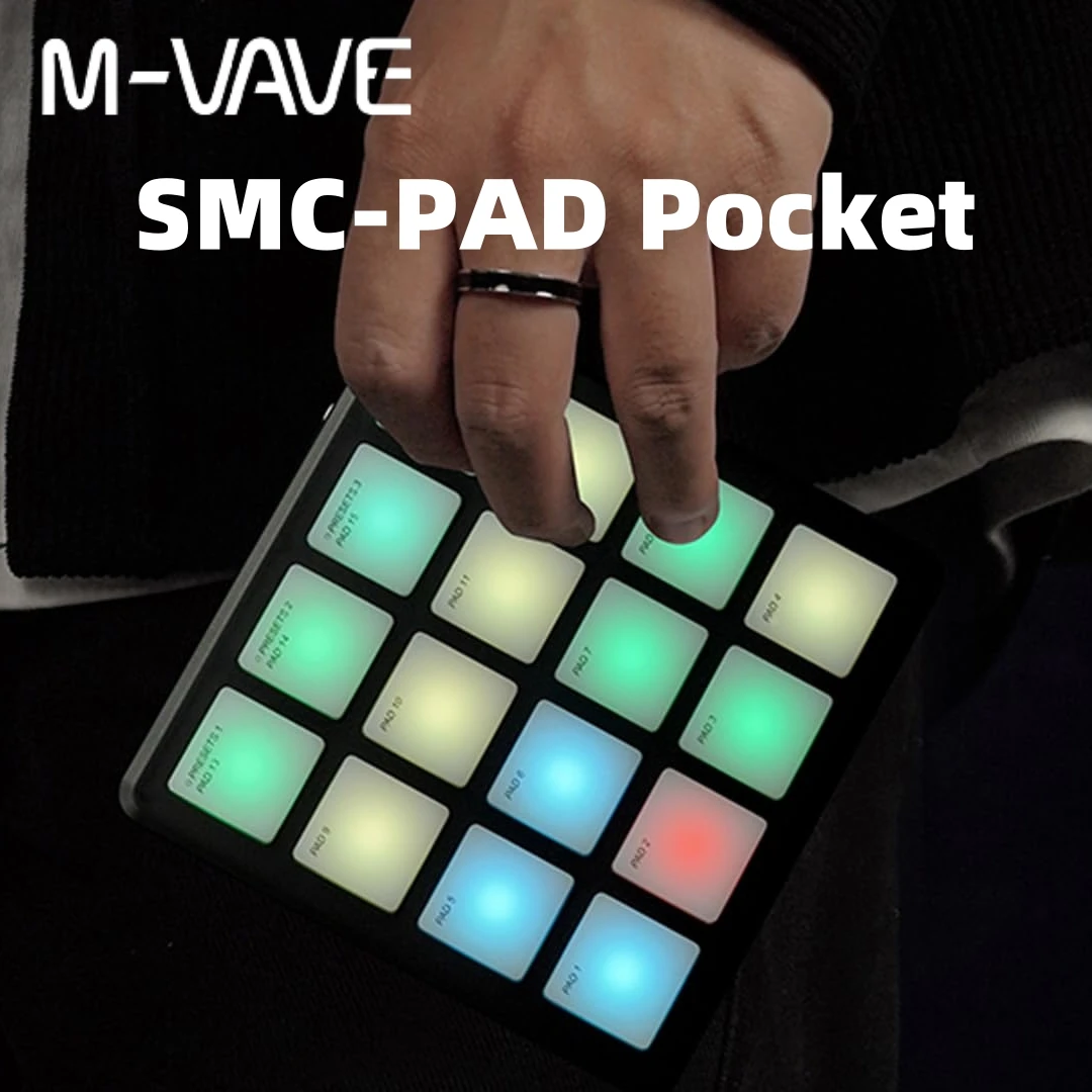 M-VAVE SMC-PAD Pocket Black Wireless MIDI Controller Pads