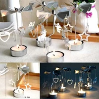 Silver Xmas Rotating Rotary Spinning Carrousel Tea Light Candle Holder Center Decor Newest 3