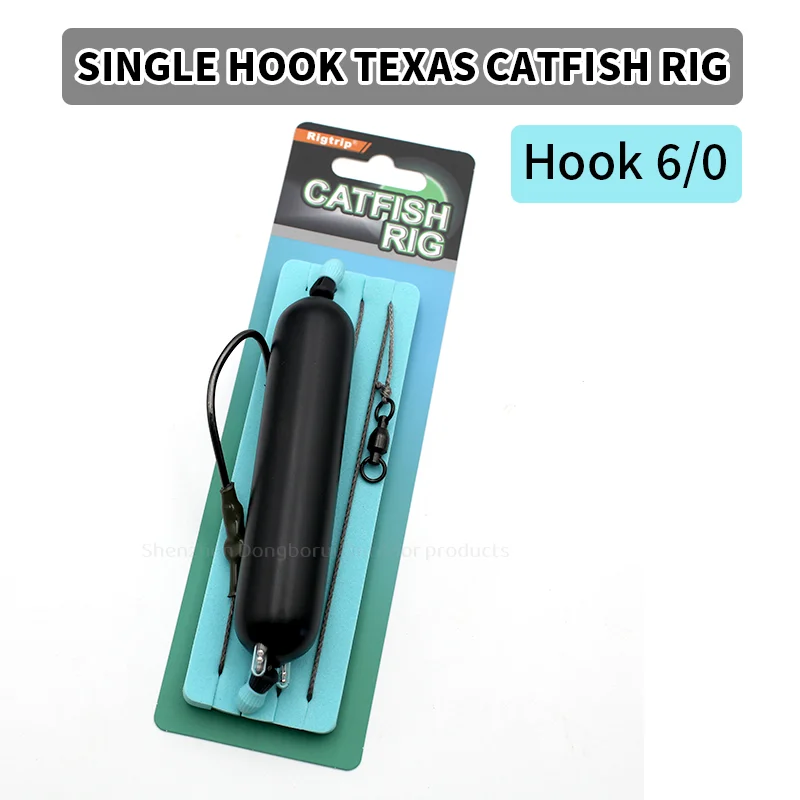 1 Stück 100cm/220lb Welsangel-Rig mit Einzelhaken, Texas Catfishing Rig Haken 4/0 6/0 8/0 Angelzubehör und -ausrüstung – Detail 8