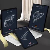 ⁦لوحات كانفاس جدارية لحلبات فورمولا 1 الكلاسيكية | Blue Formula 1 Circuit Tracks Canvas Wall Art⁩ - الصورة ⁦4⁩