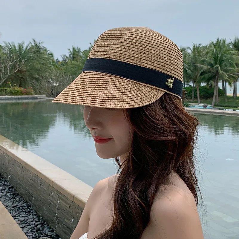 Women Straw Peaked Hat Beach Visor Cycling Baseball Caps sun hats ladies baseball caps