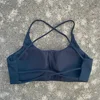 Soutien-gorge de yoga pour femme, couleur unie, à quatre bretelles croisées dans le dos, dos évidé, push-up, avec coussinets de poitrine, idéal pour le fitness et le sport