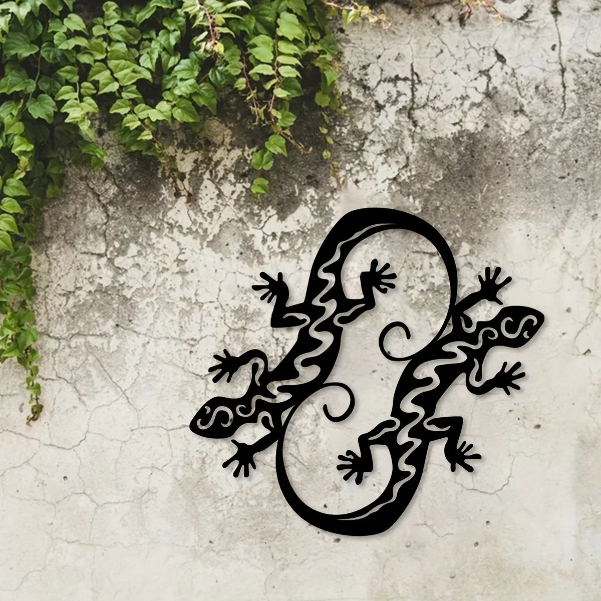 

Gecko Iron Indoor Outdoor Crafts, Interior Home Decoration, Great for Living Room Bedroom, Hallway, Outdoor Wall Mounted Decor