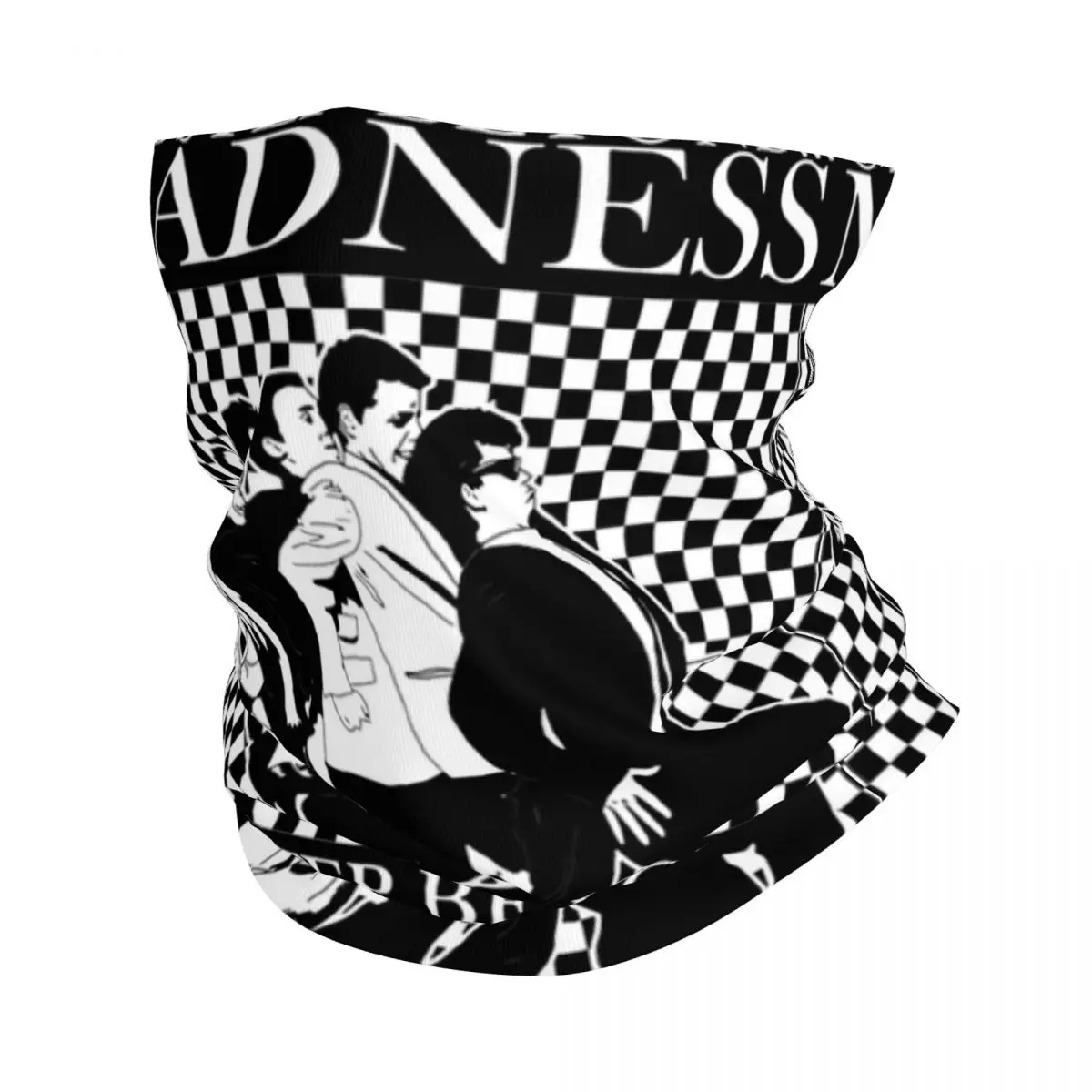 

Madness Band SKA Check 2 Tone Checkerboard Accessories Bandana Neck Cover Two-tone Ska-rock Music Magic Scarf Cool Rider Scarf