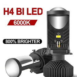 Y6D H4 LED Projector Headlight Projector Lens with Fan Cooling 90W Automobile Hi Lo Beam Bulb 12V 6000K Bi LED Lens Projector
