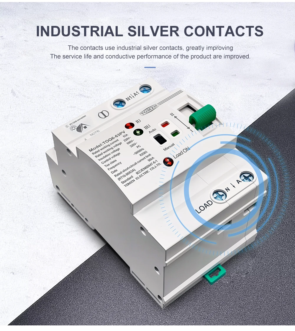 Din Rail ATS L N 220V Small Dual Power Automatic Transfer Electrical Selector Sw