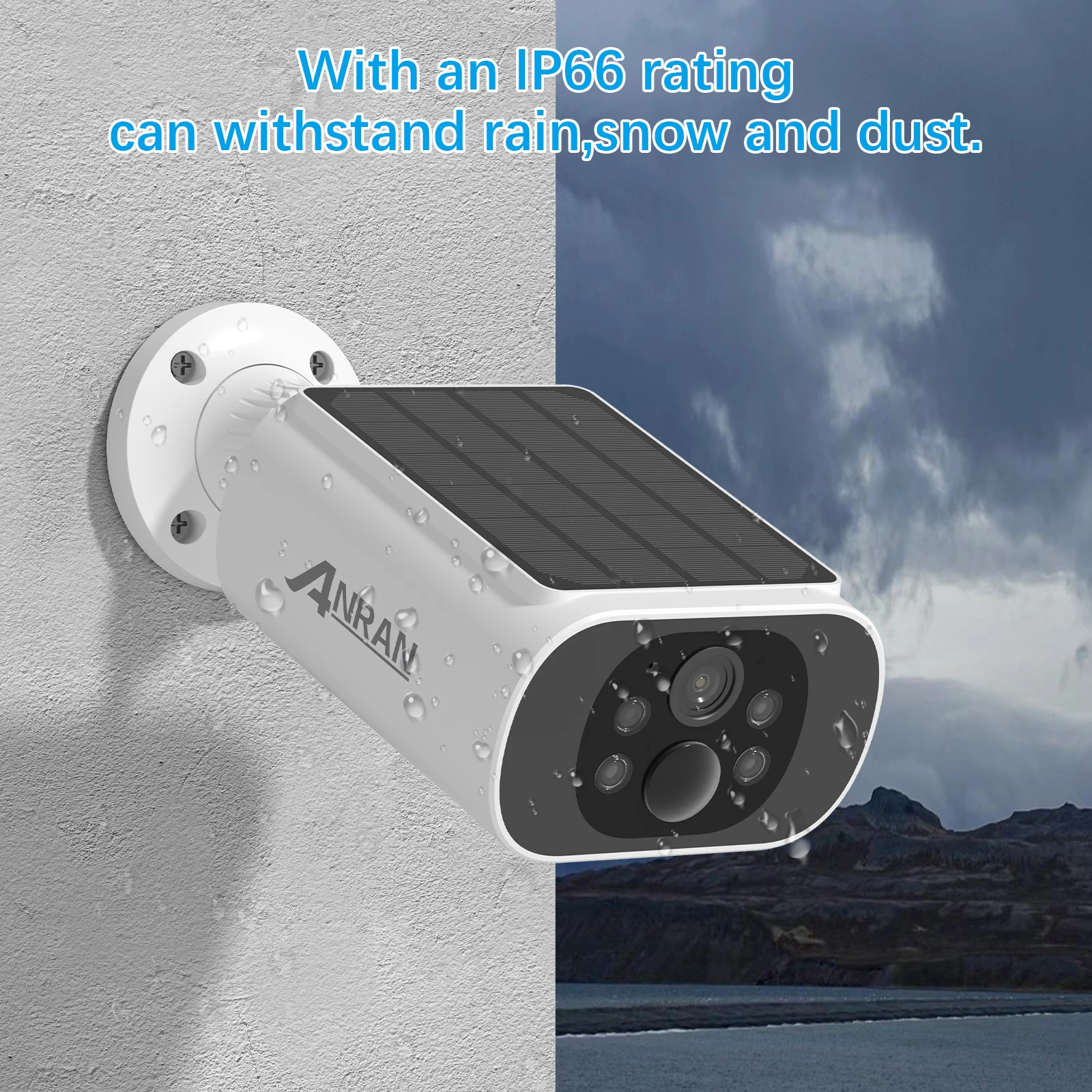 ANRAN 4MP Wifi Solar Battery Camera Kit Surveillance Security System Humanoid Detection Siren Alarm Outdoor Wireless Camera Set 6