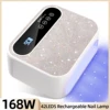 Rechargeable 168W Nail Drying Lamp With Rhinestones Wireless 42LEDS Gel Polish Drying Machine Manicure Cordless UV LED Nail Lamp 1