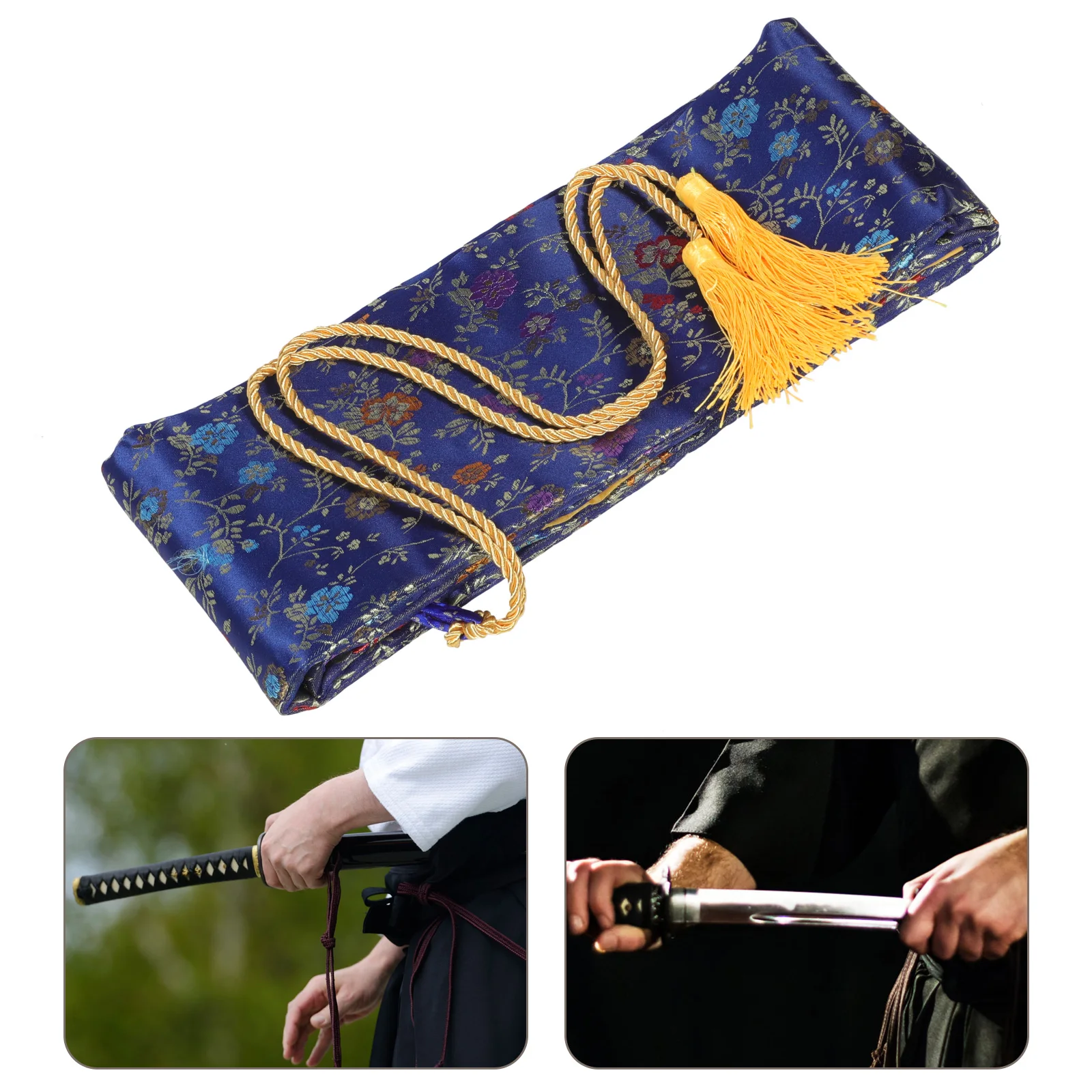 Cotton sword lining bag available in black or blue colours