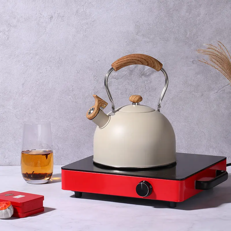 Whistle Kettle Stainless Steel Kettle For Boiling Water Chirping Camping Teapot Folding Handle