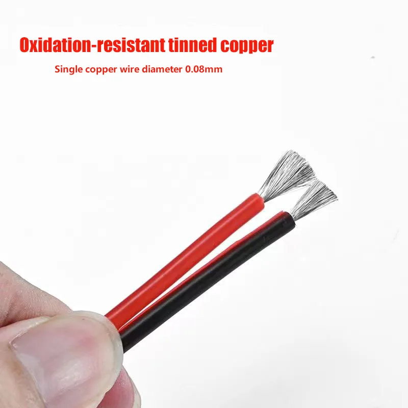 Super Soft 2-pin Red And Black Silicone Wire 28 26 24 22 20 18 16 14 12 10 8 AWG High Temperature Resistant Flexible Copper Wire