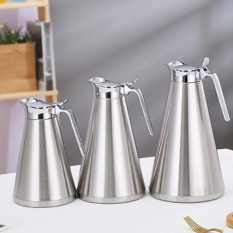 

1L/1.5L/2L Double Wall Vacuum Insulation Thermal Coffee Pot Home Water Pot Stainless Steel Tea Kettle