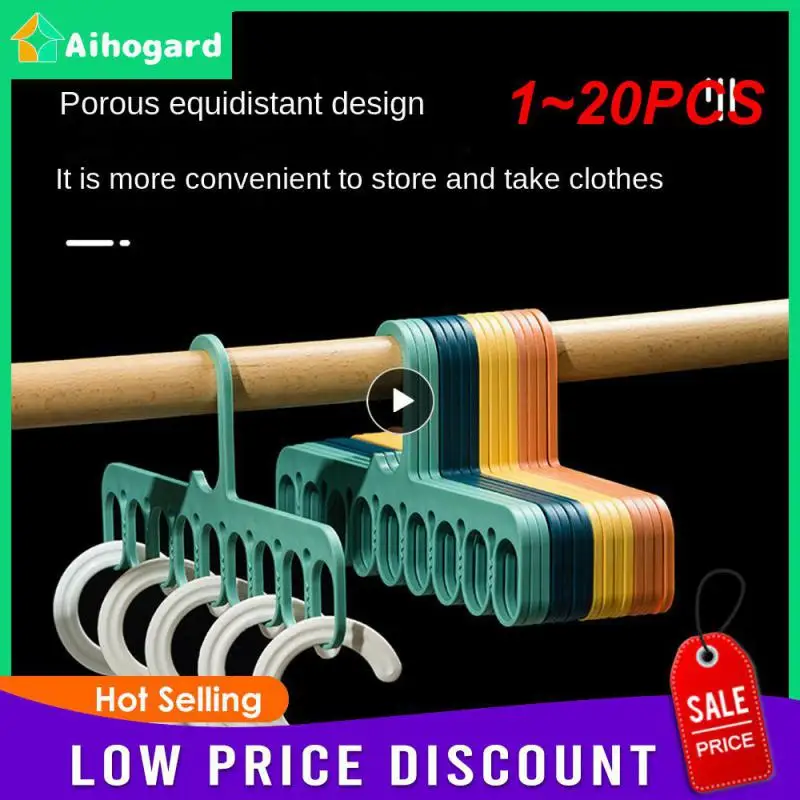 

1~20PCS 9-Hole Clothes Hanger Organizer Space Saving Hanger Multi-function Hangers Scarf Clothes Storage 28*13cm