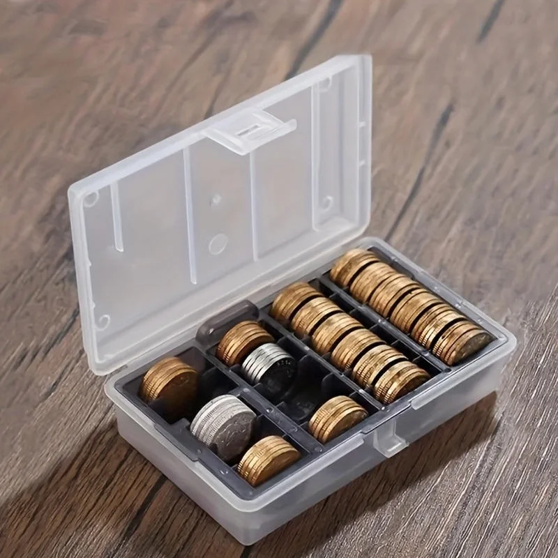 1 Stück Multifunktionale Aufbewahrungsbox mit blauem oder schwarzem Innenfach zur Aufbewahrung von Sammlermünzen, Zubehör für Zuhause und Büro_voghion.com