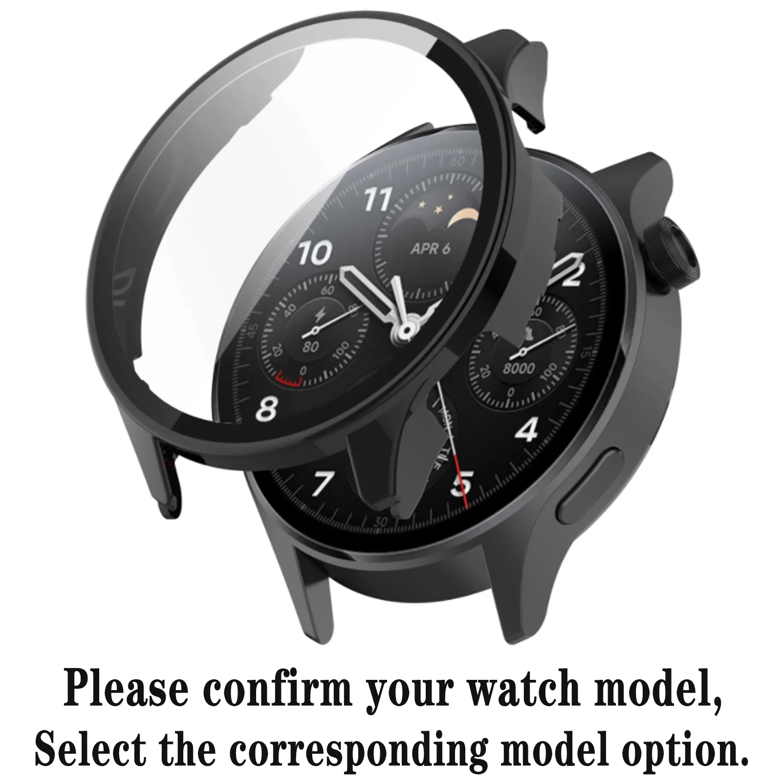 Premium Screen Glass Protector Case for Smartwatches - Hard Edge Protective Bumper Cover