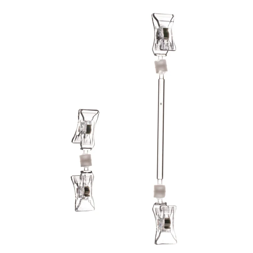 Plastic Merchandise Sign Paper Memo Card Clamp Holder Display POP Clip Swivel Double Promotion Clear 50pcs