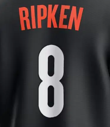 

Мужская и Женская бейсбольная Джерси 8 cal Ripken с вышивкой, Размер 35