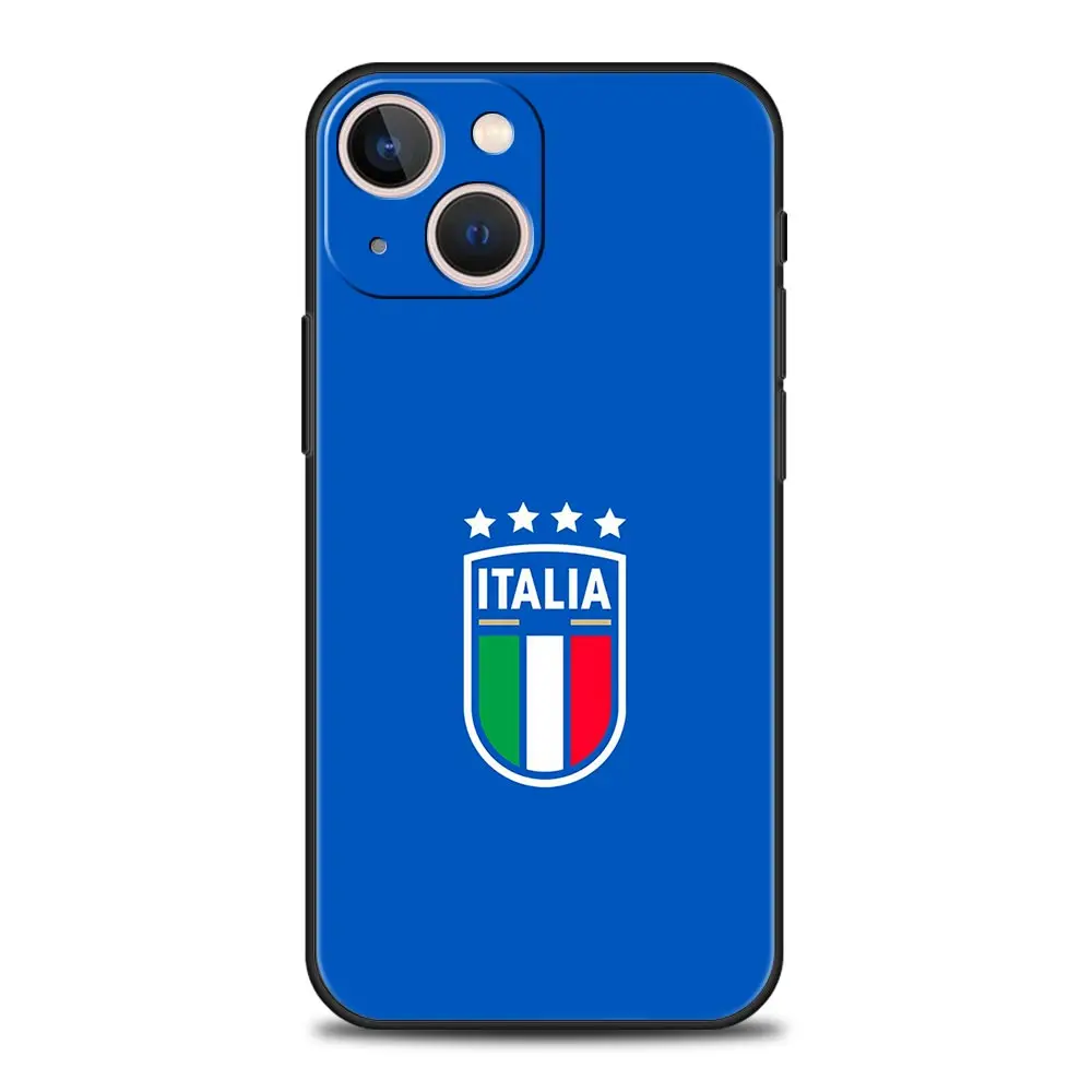 Italian Flag Luxury Silicone Phone Case - Black Protective Cover