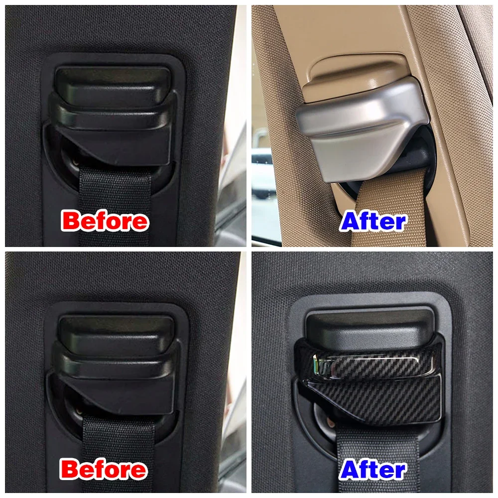 Seat Safety Belt Frame Panel Cover Trim for Mercedes Benz E C GLC Class 2016-2021 W213 W205 X253 Carbon Fiber Decorate Sticker - 1