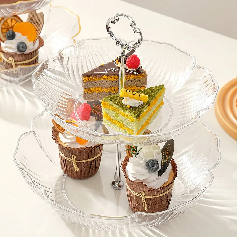 2/3 Layer Cake Stand Fruit Plate Tray Display Birthday Party Snack Fruit Dessert Plate Tableware For Wedding Party Home Decor