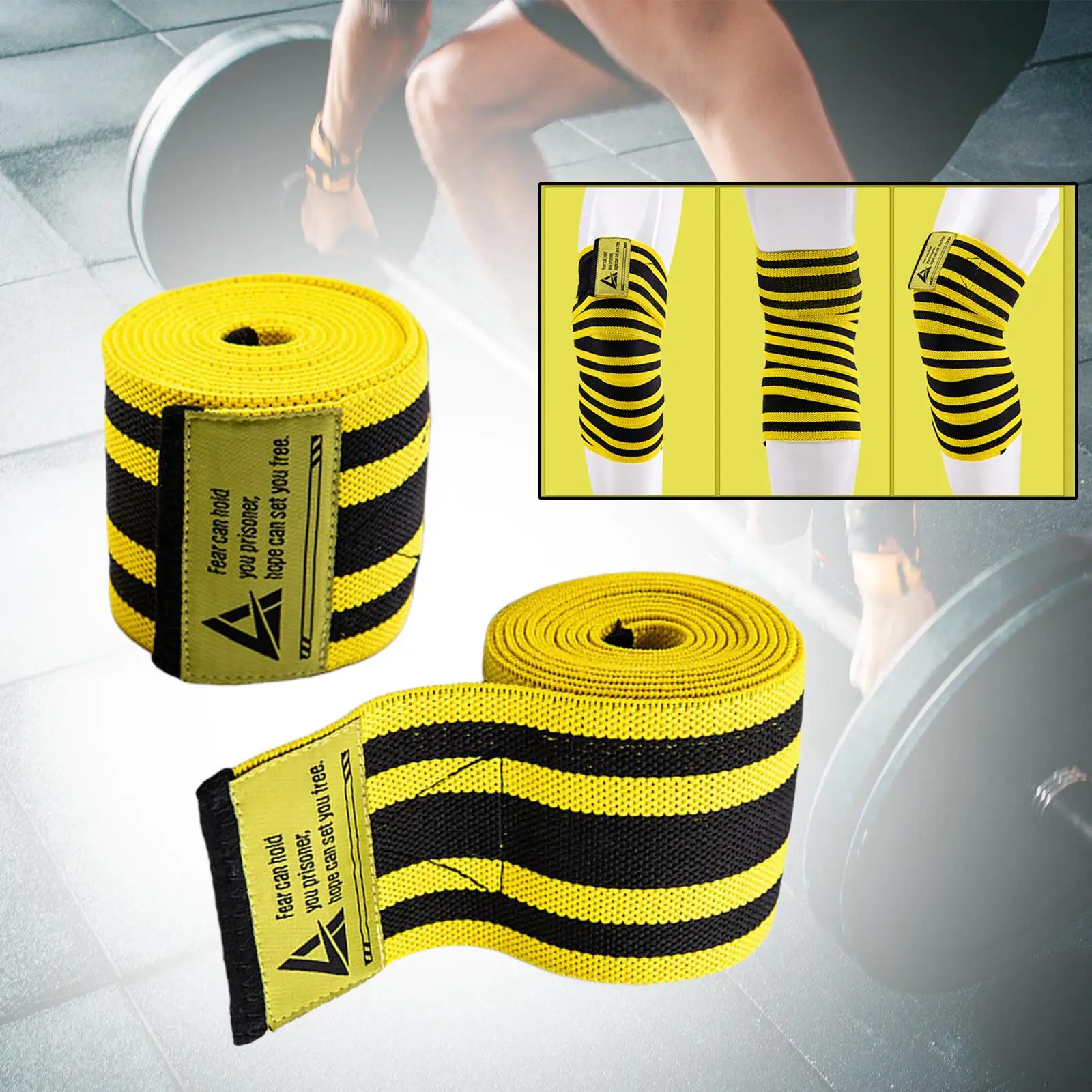Knee Wraps Compression and Elastic Support Flexible Knee Support for Cable
