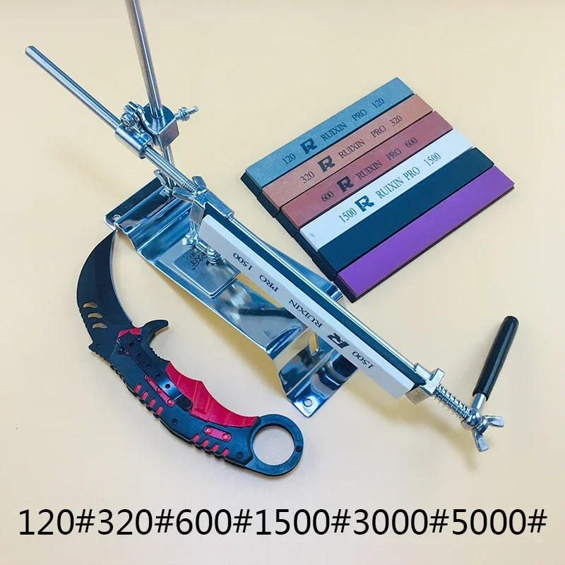 

Точильная система Ruixin pro из алюминиевого сплава с поворотом на 360 градусов, шлифовальный инструмент с равным углом, 6 шлифовальных камней