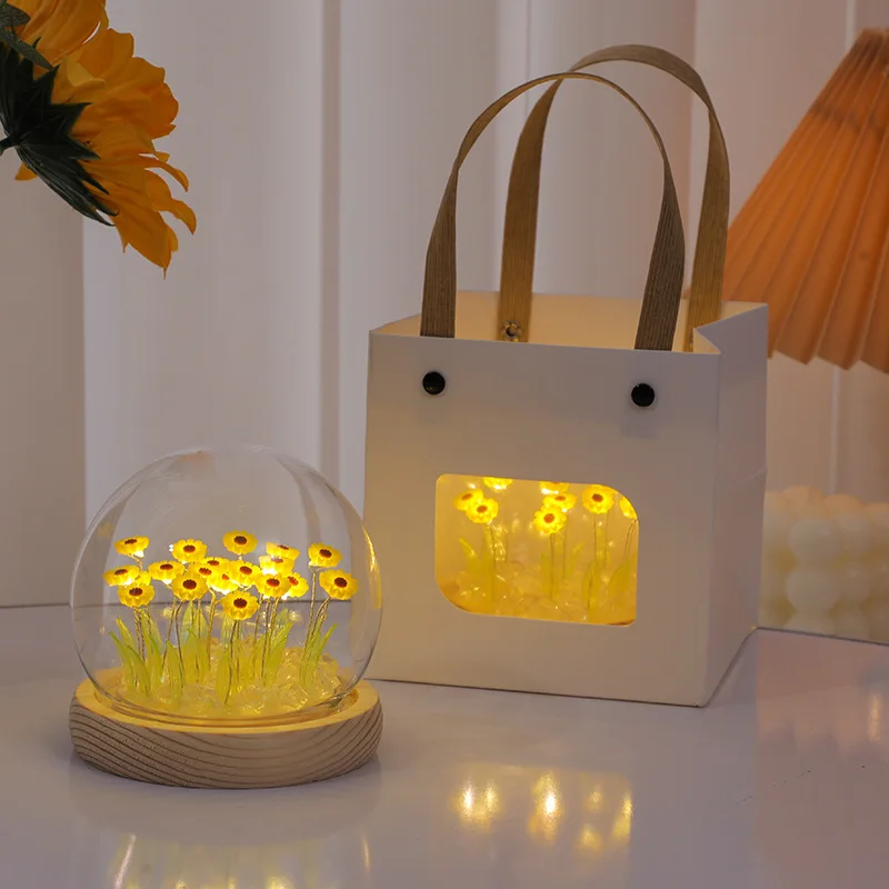 해바라기 야간 조명 수제 DIY 재료 가방 축제 생일 선물 데스크탑 장식 장식품 홈 데코 아트 공예