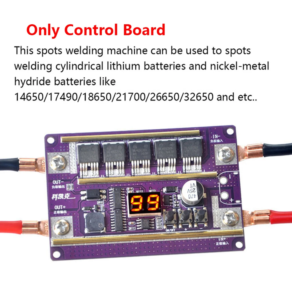 K100 Spot Welder 12V Double Pulse Automatic Spot Welder Machine Touch Welding Control Board 0.05-0.3mm DIY Kit for 18650 Battery 4