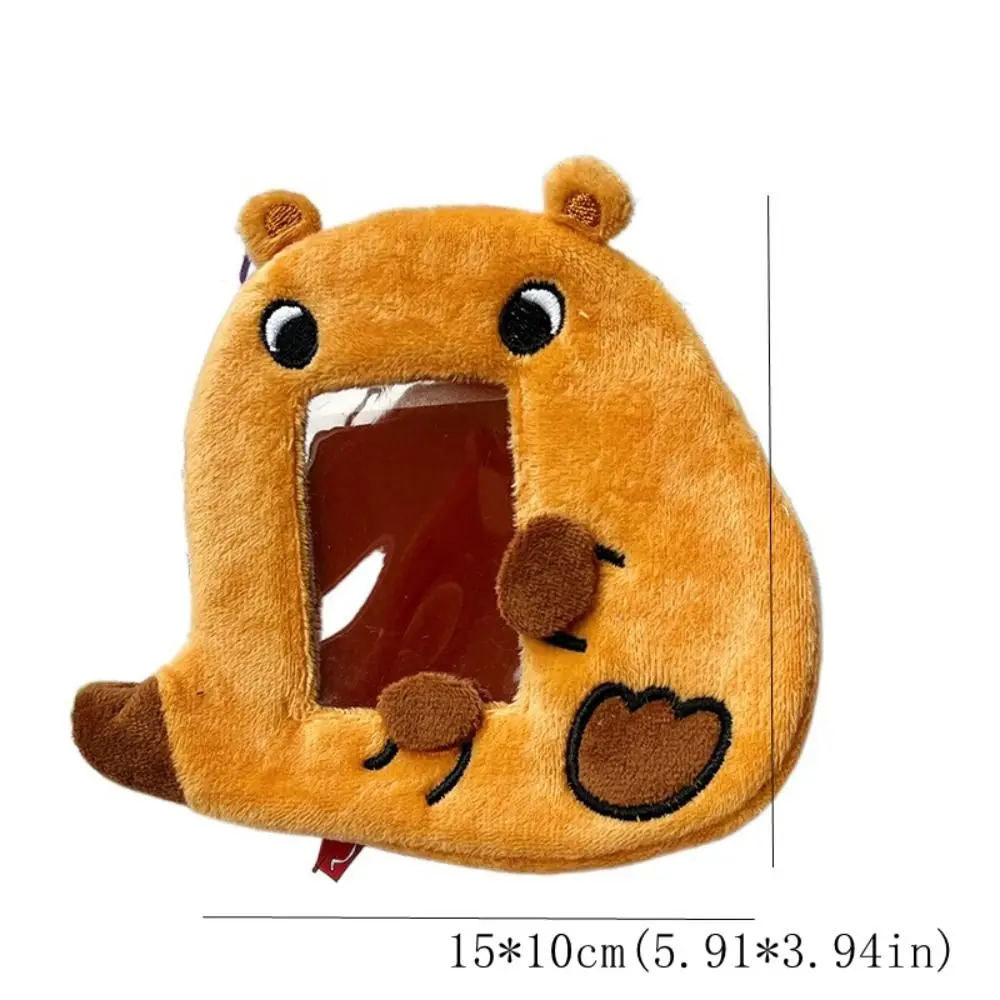 Cute Capybara Plush Photocard Holder Korean Style Soft Cartoon Photocard Cover Animal INS Bus Card Holder School