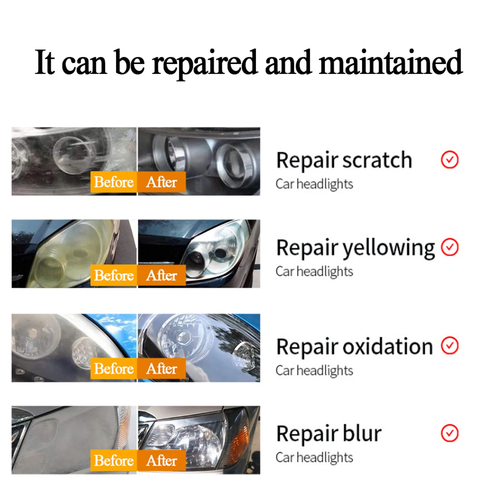 Headlight Renewals Polish Car Kit Headlight Liquid Cleaning 50ml Iron Powder Cleaning Super Rust Remover Cleaner Spr