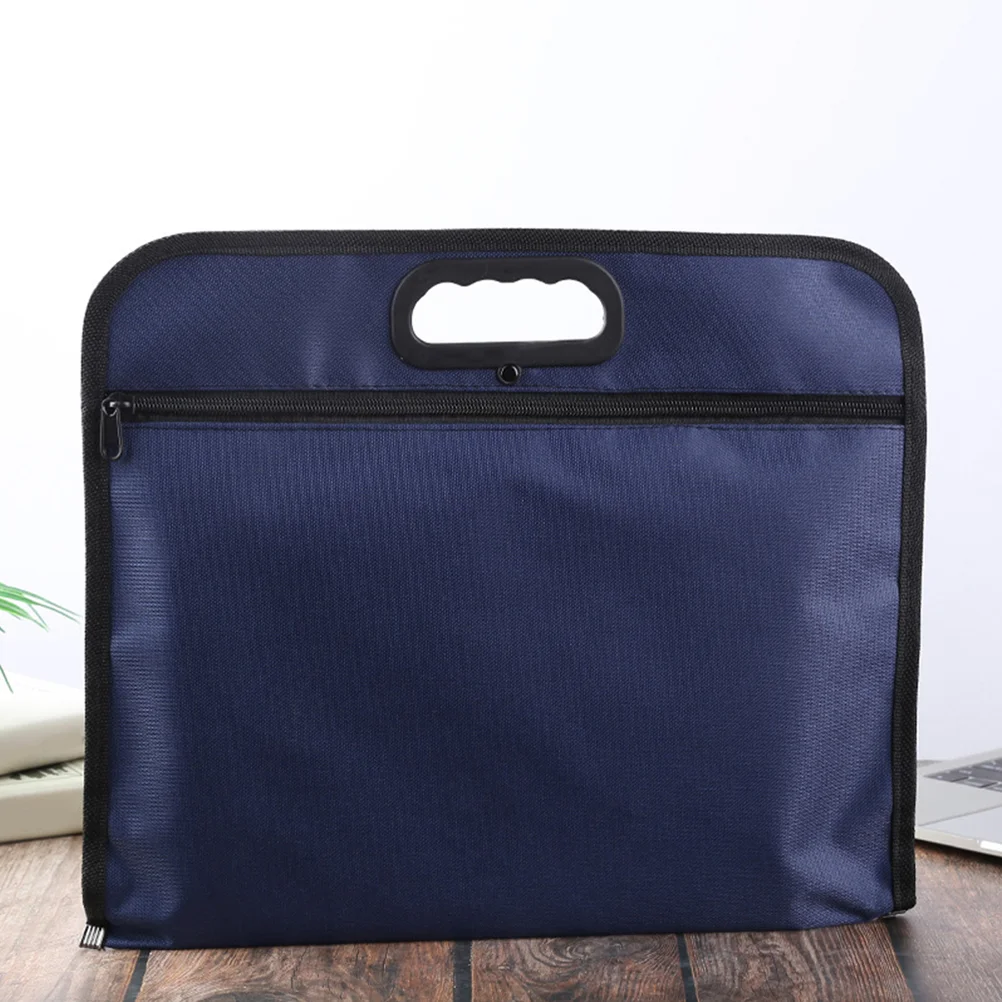 

5pcs Oxford Cloth Bag Zipper B4 Files Pouch Portable Documents Bag File Storage Bag For Men