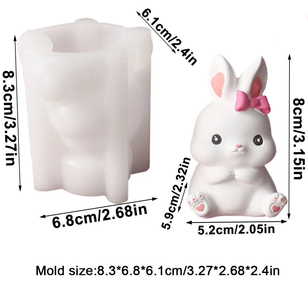 Frohe Ostern Niedlichen Kaninchen Silikon Form DIY Kerze Ornament Gips Handwerk Werkzeuge Bnny Ton Epoxidharz Form Haushalts Artikel – Detail 7