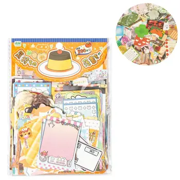 200Pcs/bag 4 Styles Sticky Notes Material Pack DIY Mood Graffiti Seriers Memo Pads Gift Cartoon Message Paper Diary Decorati 1