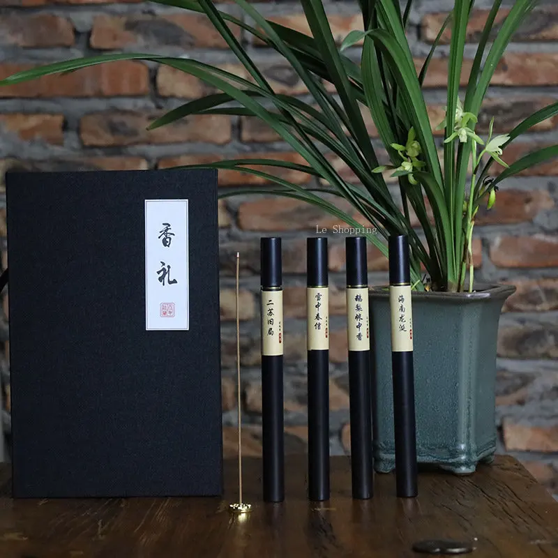 Incense Gift Four Flavor Gift Box with Thread Incense Sandalwood Bud Zhuang Hainan Agarwood Laosan DIY Yoga Tea Room Supplies