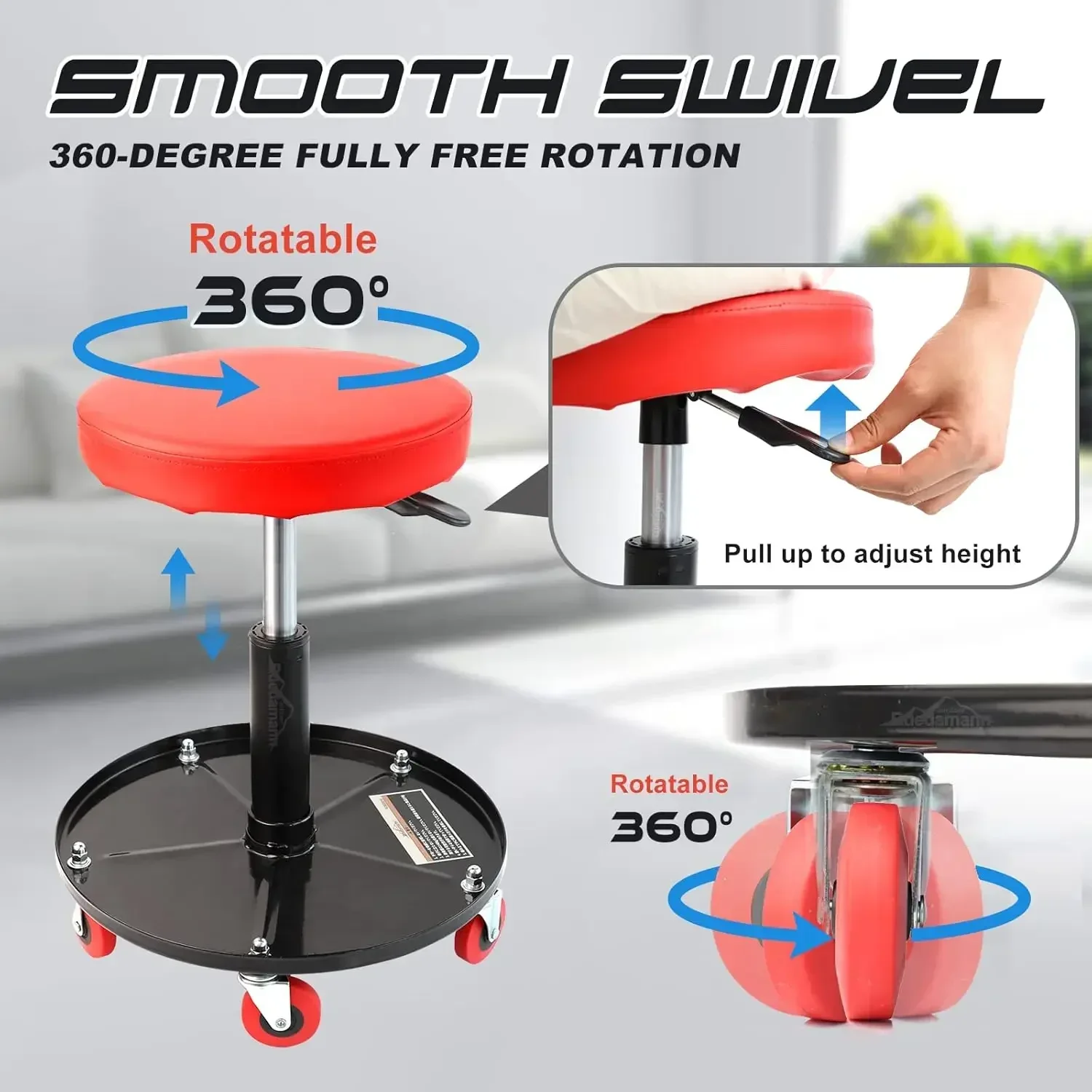 Liftable Workshop Chair Car Repair Stool Garage/Shop Seat