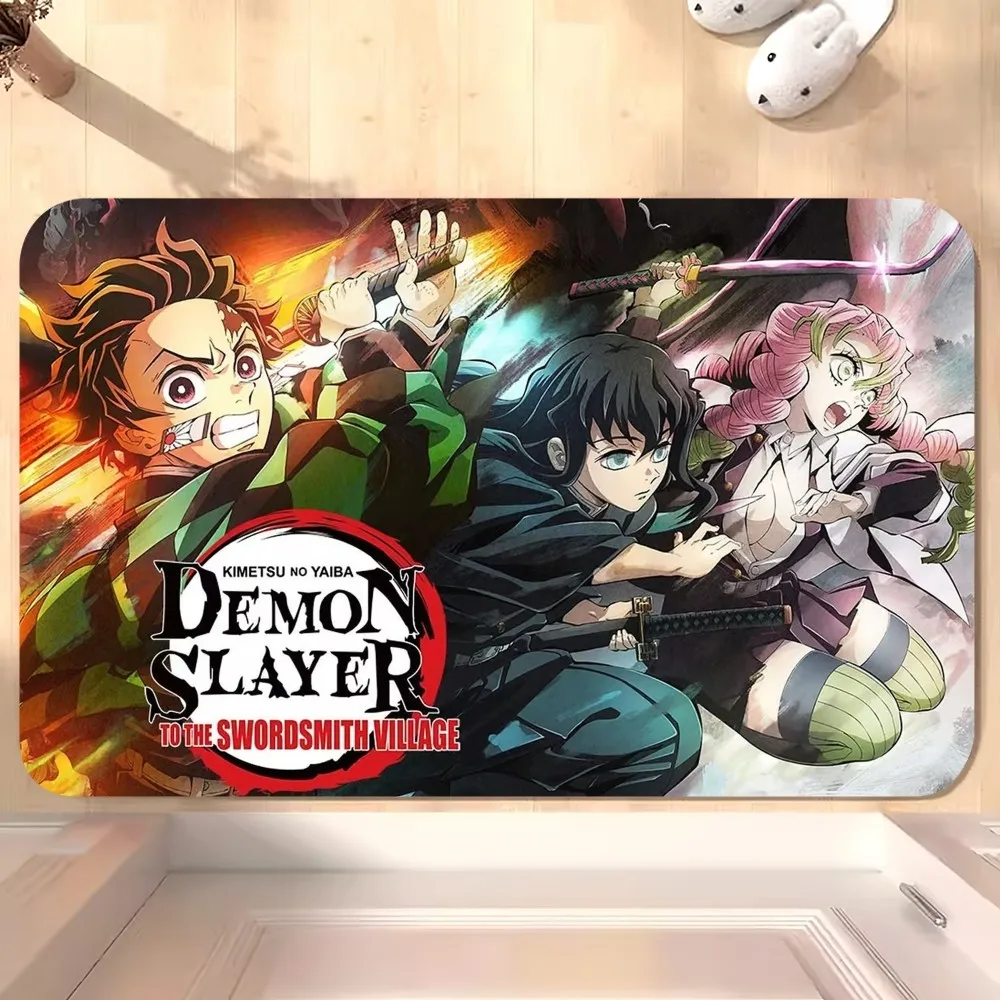 bilibili Demon Slayer To the Swordsmith Village D Floor Mat Bedroom Kitchen Door Bath House Super Absorbent Foot Non-slip 3