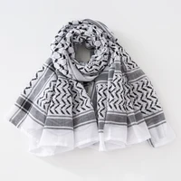 Traditionnel Arafat Kuffiyeh palestinien noir et blanc arabe Kafiya Shemagh Keffiyeh moyen-orient écharpe enveloppement Jacquard bandeau 3