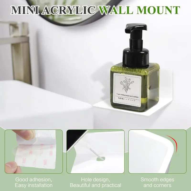 Small Adhesive Wall Shelves Acrylic Display Shelf Mini Floating