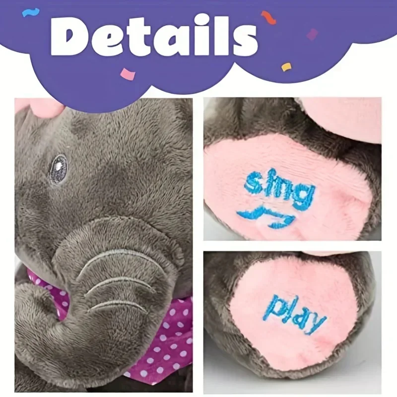 Hide-and-seek Elephant Plush Toy Baby Hide-and-seek Game Toy Singing Interactive Musical Toys Girls Birthday Gifts